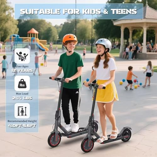 Image of WERHY Foldable Kids Electric Scooter, 350W Motor, Max 12 /16Miles Long Range, 19 MPH Max Speed, 8.5 inch Solid Tire, Lightweight Foldable E-Scooter with Dual Braking, Digital Display, Cruise Control