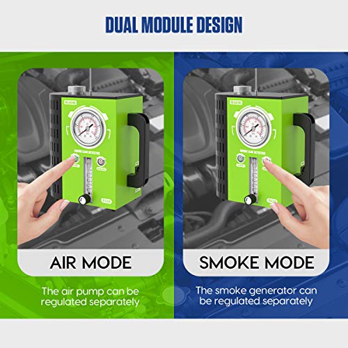 MR CARTOOL T110 Automotive EVAP Smoke Machine, 12V Car Pipe System Leak Tester Fuel Leakage Detector with Adjustable Flow Meter for Vehicles Motorcycles