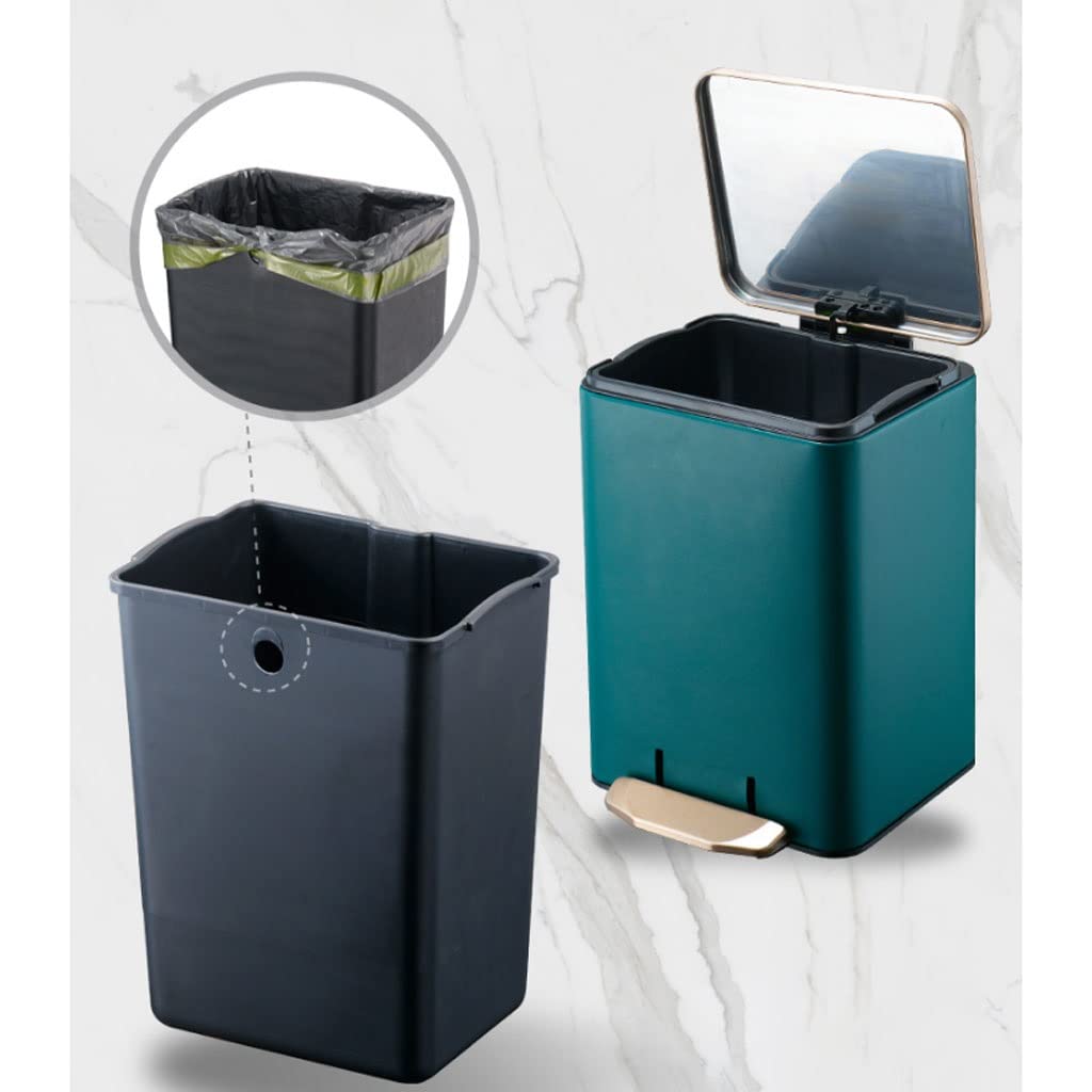 Cubo De La Basura Casa Bote de Basura Cocina, Papelera con Tapa, Forro for baño Papelera Reciclaje(B,9L)