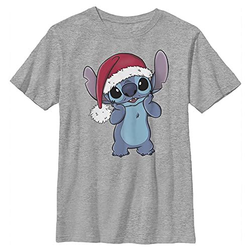 T-shirt Stitch garçon Disney t-shirt Noël XS gris chiné