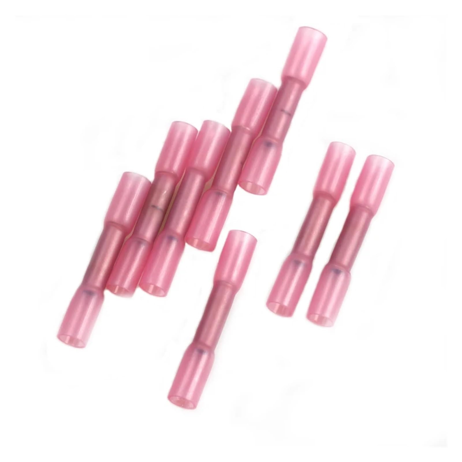 BKGWCSOR 100pcs Red Heat Shrink Butt Connectors Electrical Wire Splice Terminals Electrical Car Connectors 18-22 AWG