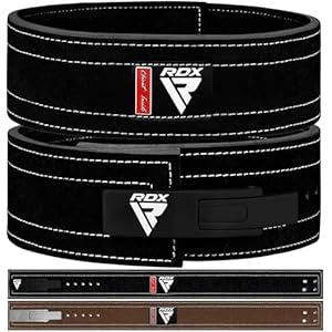 RDX Powerlifting Belt for Weight Lifting, Approved by IPL and USPA, Lever Buckle Gym Training Leather Belt 10mm Thick 4 inches Lumbar Back Support Men Women Bodybuilding Deadlifts