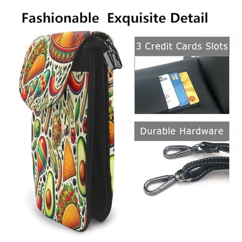 Cell Phone Crossbody Purse Mexico Spicy Taco Womens Shoulder Wallet With Phone Pocket2