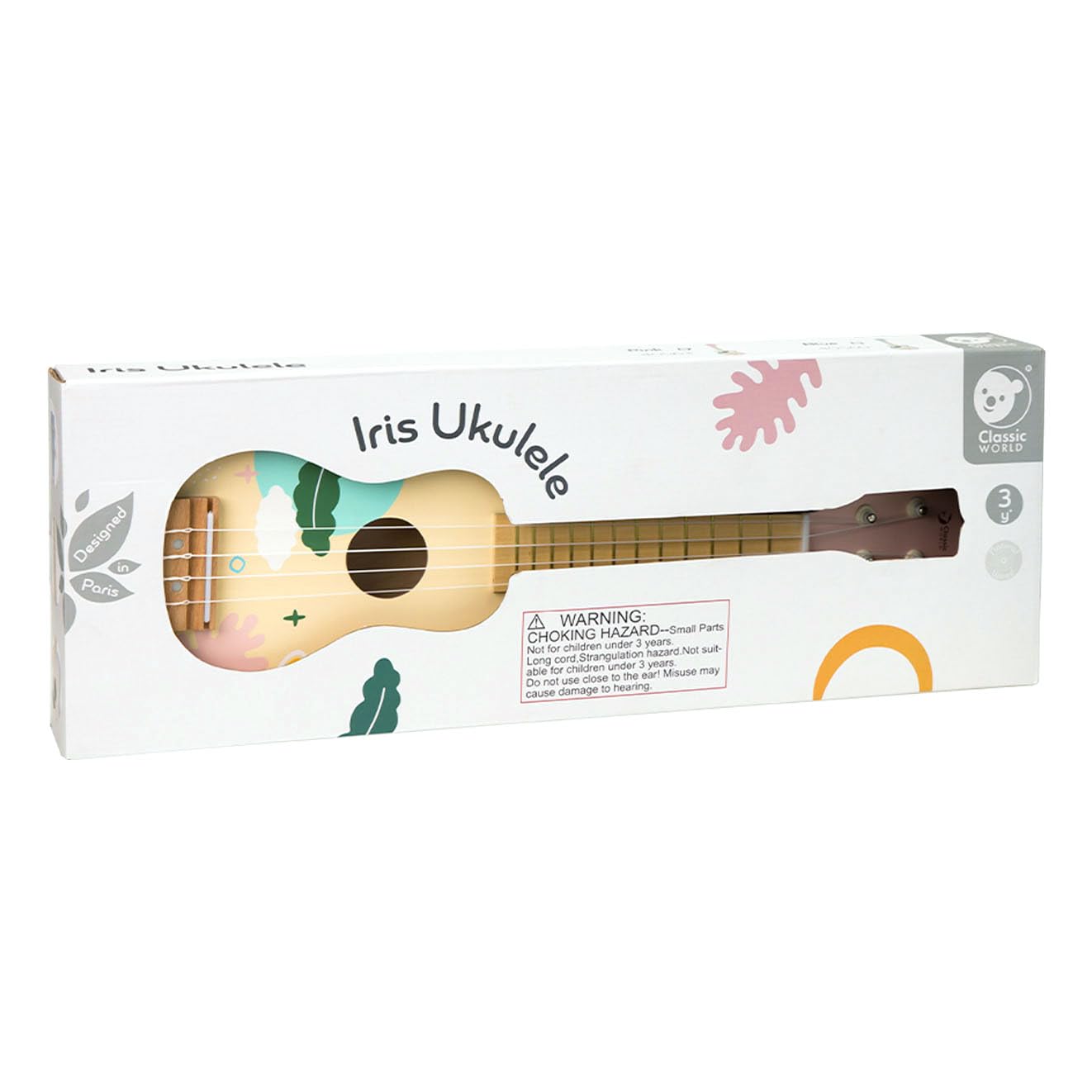 Classic World – Instrumento Musical para niños – Ukelele Iris de Madera – a Partir de 3 años