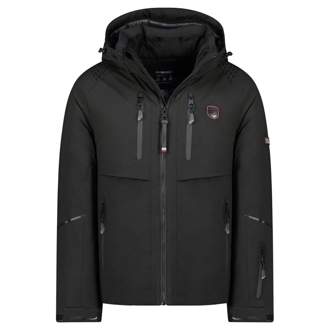 Geographical Norway Waouh Men Chaqueta de Esquí Hombre Impermeable Transpirable Repelente Capucha Técnica Desmontable Aislamiento Cálido