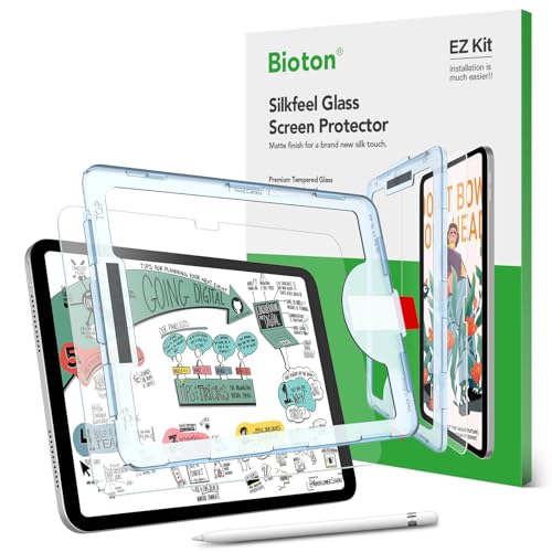 Bioton Nano-Texture Glass Screen Protector Compatible with iPad 11th Generation 2025 / iPad 10th Generation 2022, Auto Alignment Kit, Tempered Glass, Touch like Silk, Anti-Glare, Anti-Fingerprint