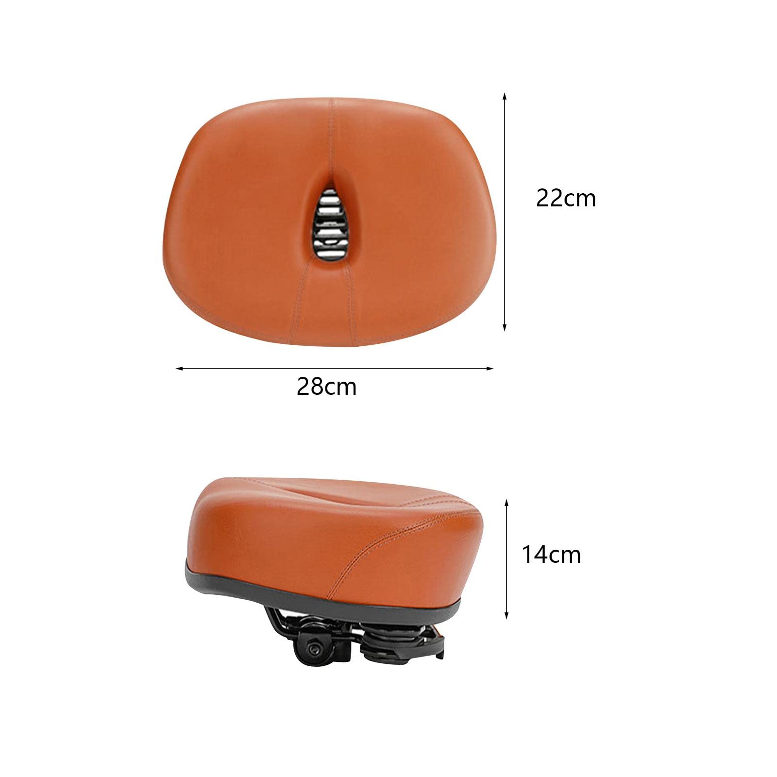 Selle Confortable et Ergonomique Large en Cuir PU pour Vélos VTT, Électriques et Ville - Siège Sans Coussin de Nez pour Homme et Femme