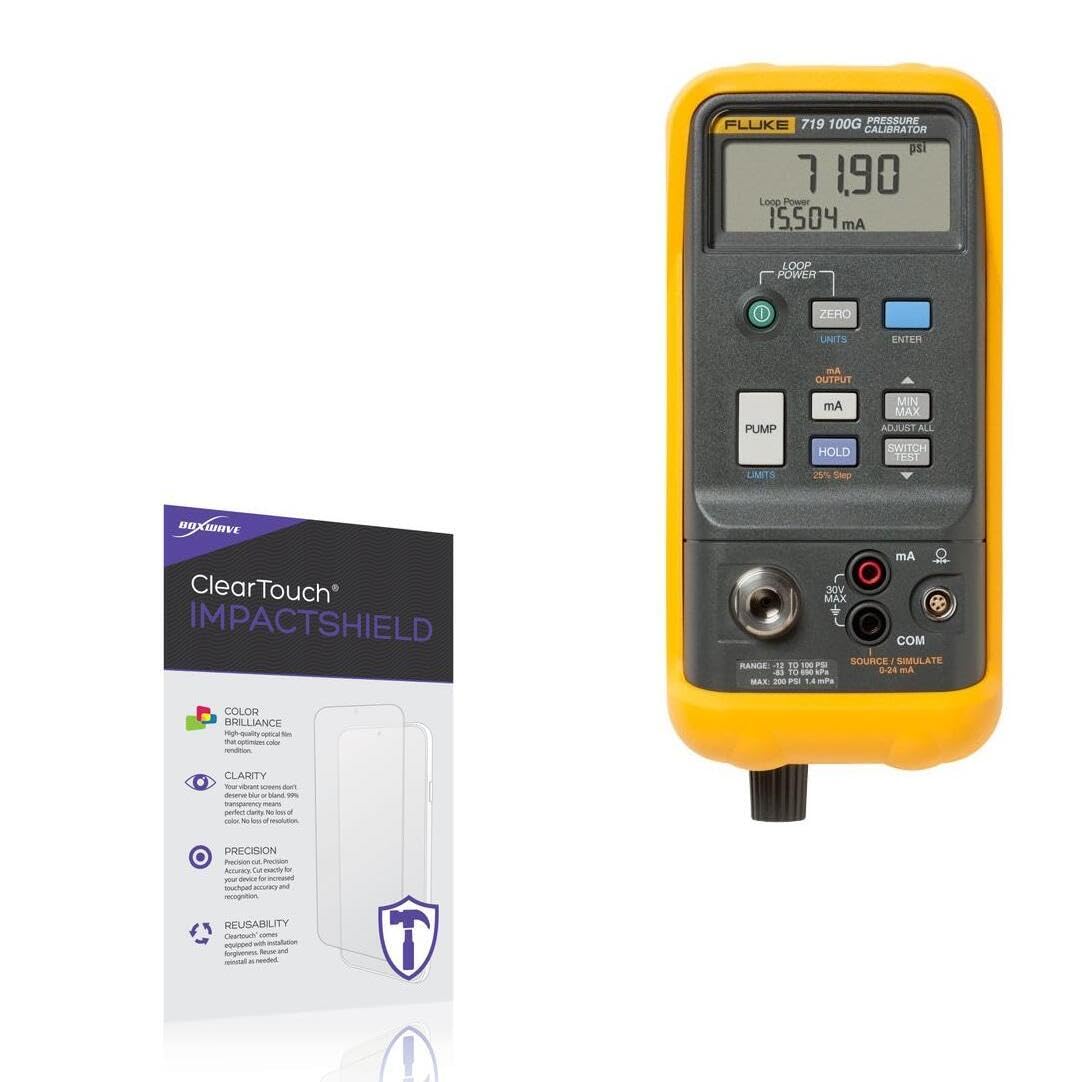 BoxWave Screen Protector Compatible with Fluke 719 - ClearTouch ImpactShield (2-Pack), Impenetrable Screen Protector Flexible Film