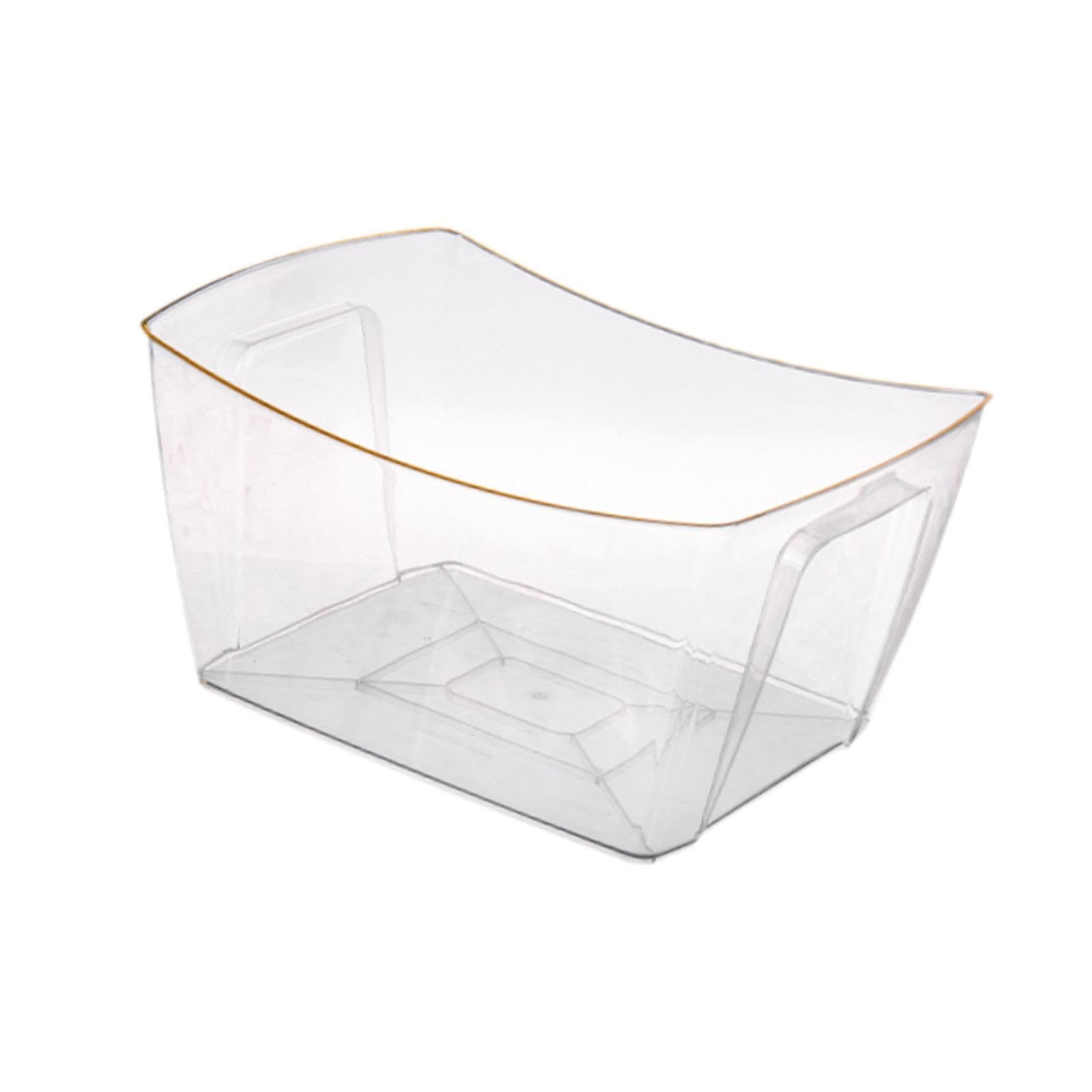 Seau à Glace pour Les Fêtes, Seau à Champagne, Seau à Glaçons Baignoire de Rangement Transparent Légère avec Baignoire à Bière à Poignée pour Les Boissons à La Bière Au Champagne, Côté Or 18l
