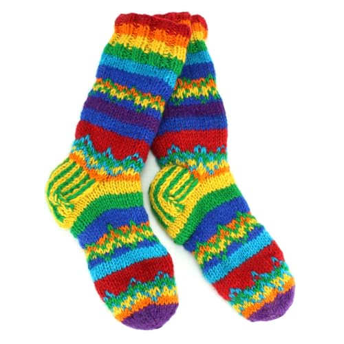 Calcetines térmicos de lana LoudElephant con forro polar antifrío y diseño de rayas