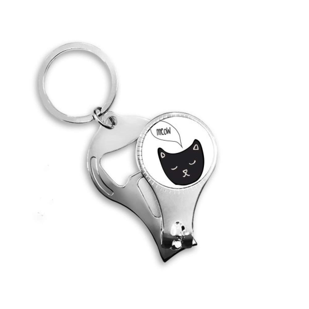Pince à ongles chat noire en acier inoxydable pour manucure