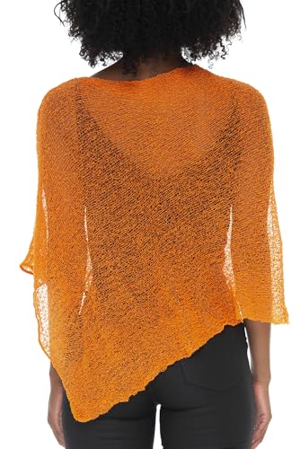 Image of SHU-SHI Womens Sheer Knit Poncho Shrug Lightweight Cover Up One Size Fits Most