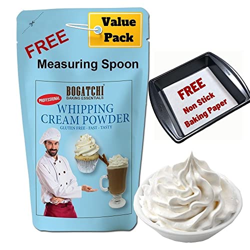Image of BOGATCHI Whipping Cream Powder, Non GMO |Tasty | Gluten Free, Whipping Cream for Cakes, 180g, Free Measuring Spoon