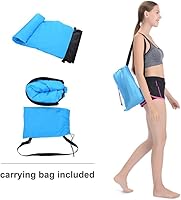 Vista 6 de Tumbona inflable, silla de aire, sofá cama, saco de dormir para playa, campamento, lago y jardín (azul 2)