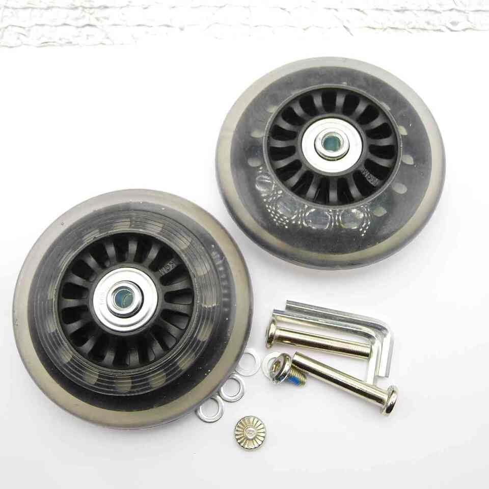 2 Set Luggage Suitcase Replacement Wheels Axles Deluxe Repair OD 86mm Roll New2