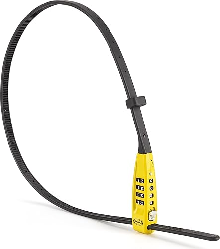 CXWXC Cerradura de amarre con cremallera, 4 dígitos para casco de bicicleta, motocicleta, monopatín, esquís, snowboard, cochecito y gabinete, ideal