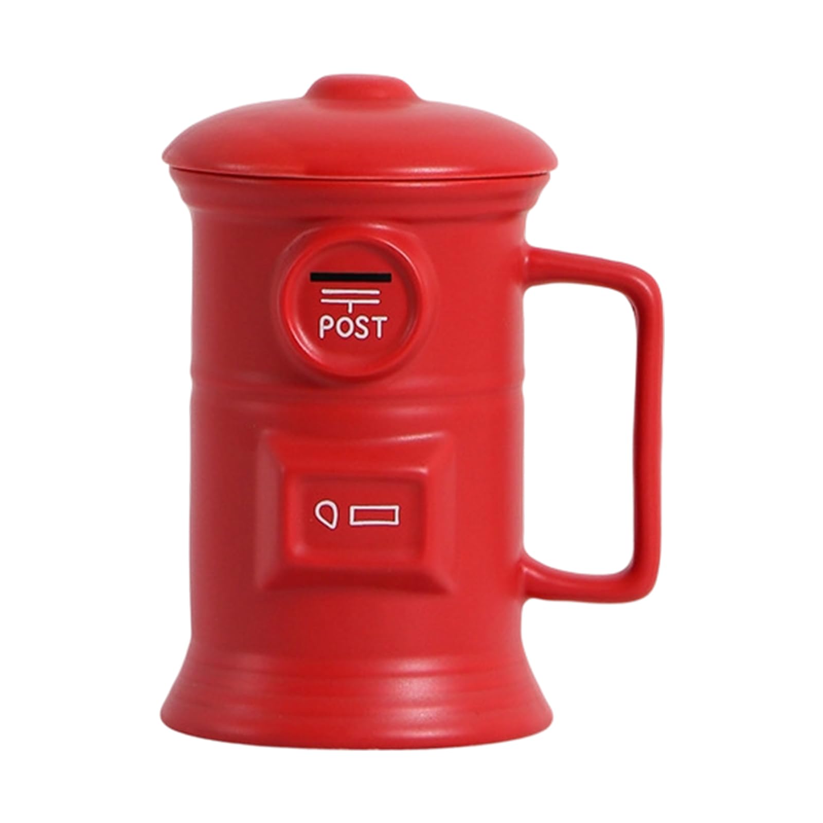 carotoe Creative Mailbox Shape Coffee Mug with Lid and Handle for Hot and Cold Beverages Container and Practical Everyday Use Dishwasher Safe Coffee Mug