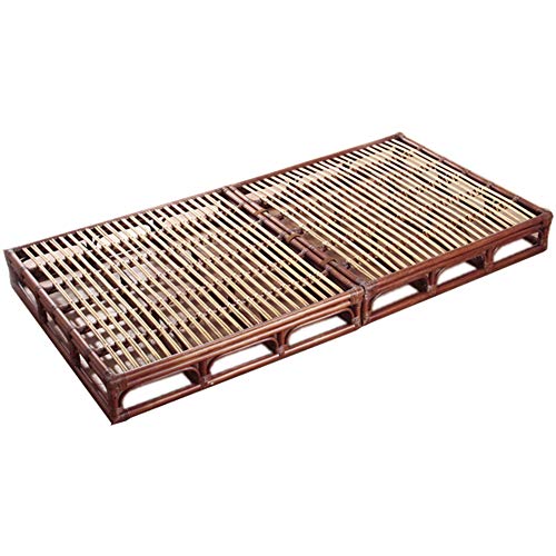 今枝ラタン ベッドフレーム ブラウン 幅100×奥行200×高さ18cm スノコベッド(セパレート組立式) W-009D