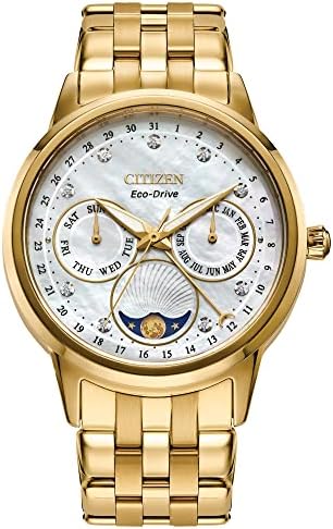 Citizen Eco-Drive Calendrier Diamond Dial and Gold-Tone Bracelet Watch | 37mm | FD0002-57D