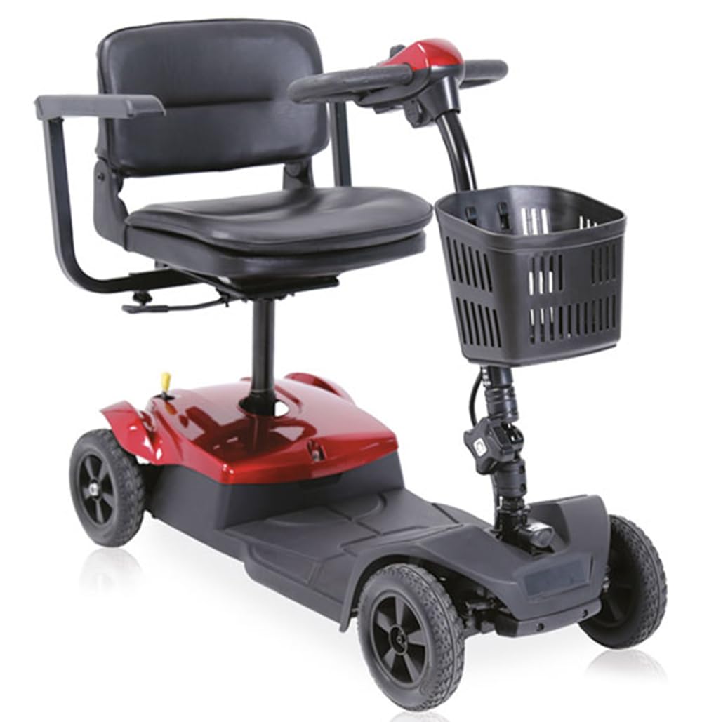 Scooter eléctrico para discapacitados Mobility 200, color blanco, carga máxima 113 kg (rojo)