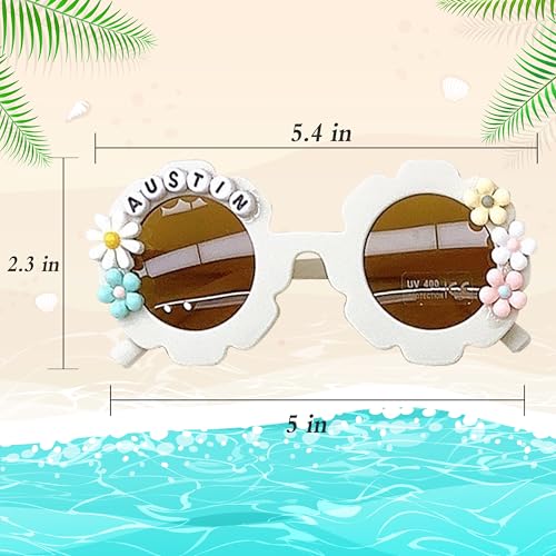 Customized Name Sunglasses for Girls Boys, Personalized Baby Floral Beach Summer Sunglasses3