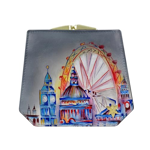 Anuschka Women's Hand-Painted Genuine Leather RFID Blocking Two-Fold French Wallet