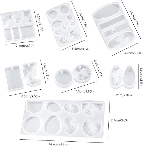 Miniatura 6 de SENHAI 7 moldes de resina para colgante de isla, moldes de silicona epoxi estilo océano para hacer manualidades, colgante, llavero, joyería