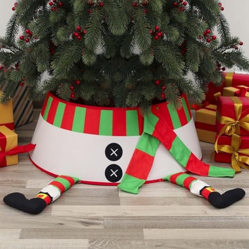 Jupe de couverture d'arbre de Noël masquant les câbles électriques du sapin - 8