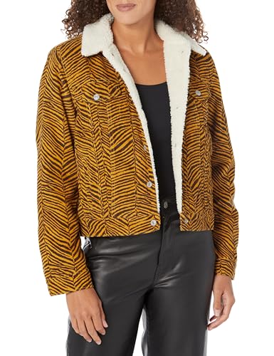 Levi's Jaquetas femininas originais Sherpa Trucker (também disponível em Plus), Zebra Chai Tea, P