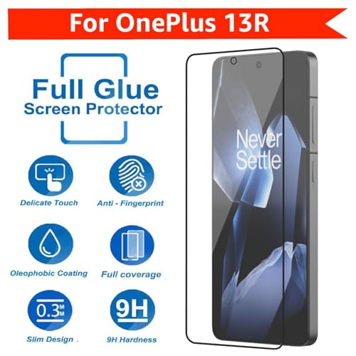 Image of SHILD Premium HD+ Tempered Glass Screen Protector Guard Compatible For OnePlus 13R 5G (6.78 Inch, Pack of 1) | Edge to Edge Coverage | 9H Hardness | HD Clarity | Easy Installation Kit for OnePlus 13R