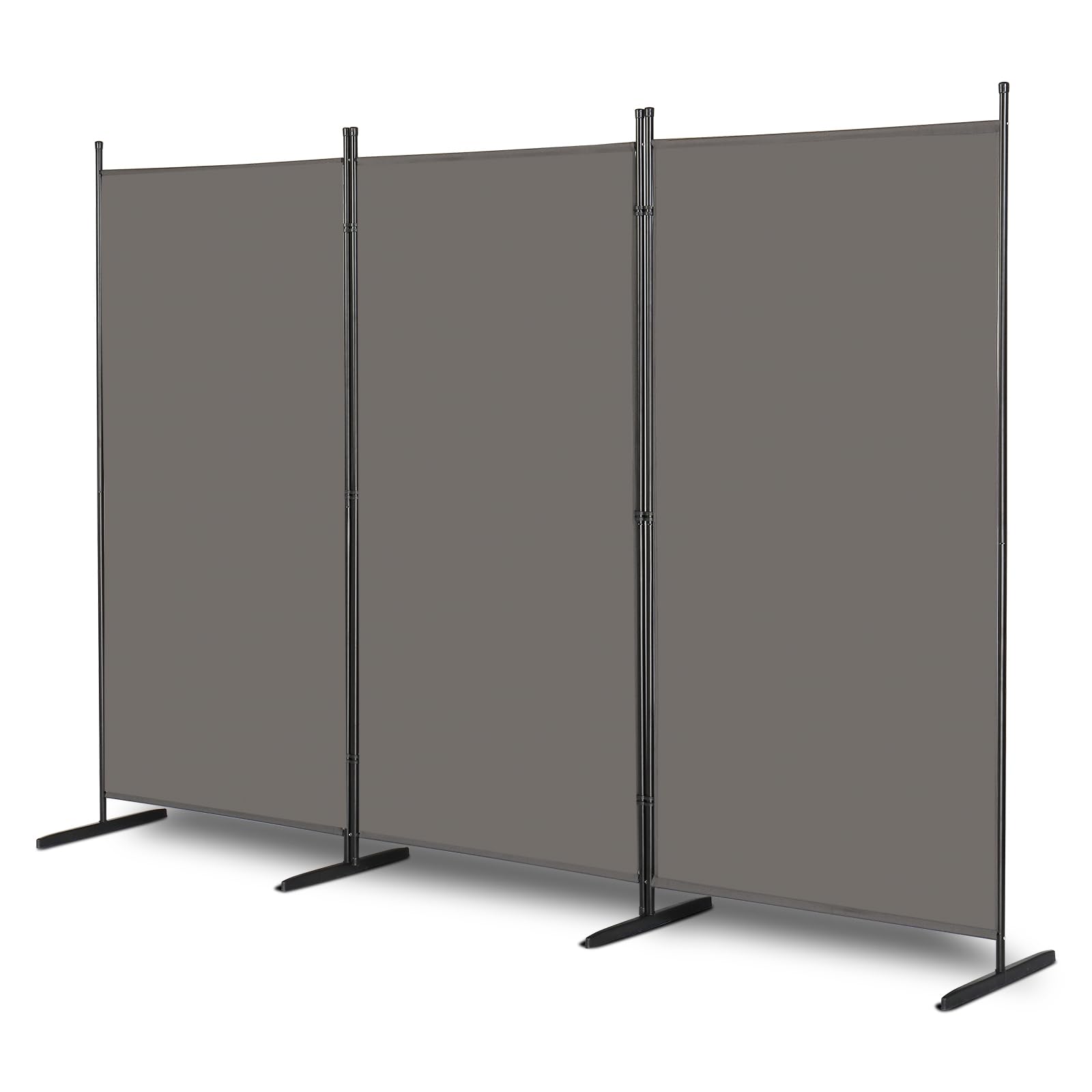 Indoor Room Divider, Folding Privacy Screen, Portable Partition Separator Freestanding (Grey, 3 Panel: 260 X 178cm)