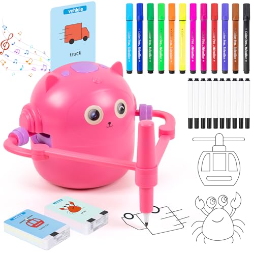 TREEFIA Drawing Robot for Kids Drawing Robot for Kids 6 7 8 9 10 11 12 Year Old Doodle Bot Toy with 100 Drawing Cards & 16 Color Pens for Girls and Boys