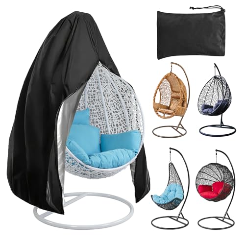 Housse de Chaise à Suspendre en Forme d'œuf, Housse de protection pour fauteuil suspendu de jardin, imperméable avec fermeture éclair, housse en tissu...