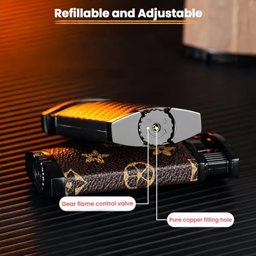 Encendedor de butano dual, llama ajustable, rojo miniatura 6