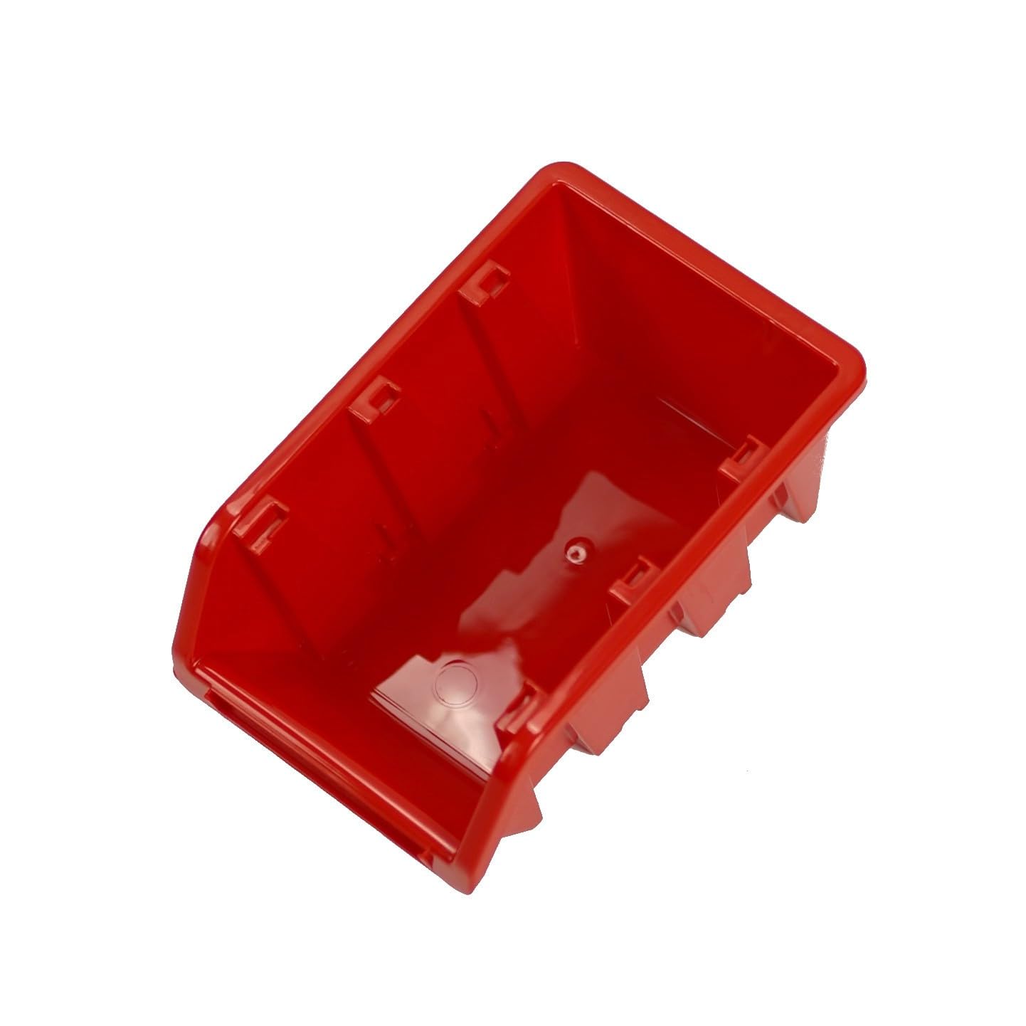 Sichtlagerkasten 155x100x80 mm 100 Stück | stapelbare Lagerbox, Kunststoff, Rot, Werkstatt, Garage, Wandmontage, robuste offene Aufbewahrungslösung