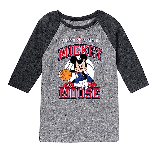 Disney Mickey Basketball Jersey - Toddler and Youth Raglan Graphic T-Shirt