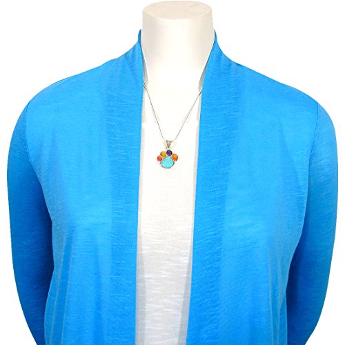 Dog-Paw-Pendant-Necklace-in-925-Sterling-Silver-with-Genuine-Turquoise-Gemstones