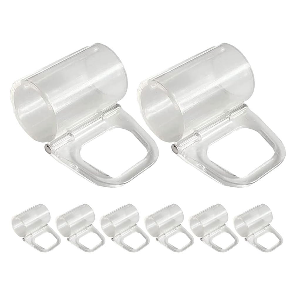 Cabilock 8Pcs Roller Blind Pull Handles, Plastic Clip-On Grip for 20mm Bottom Hem Bar, Window Shade Lifting Clips