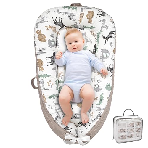 Baby-Lounger-Ultra-Breathable-Soft-Cotton-Perfect-for-Tummy-Time-Portable-Adjustable-Infant-Floor-Seat-for-Traveling-Newborn-Shower-GiftAnimal