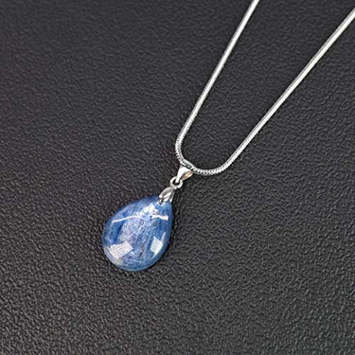 Stainless Steel Teardrop Healing Crystal Necklace3