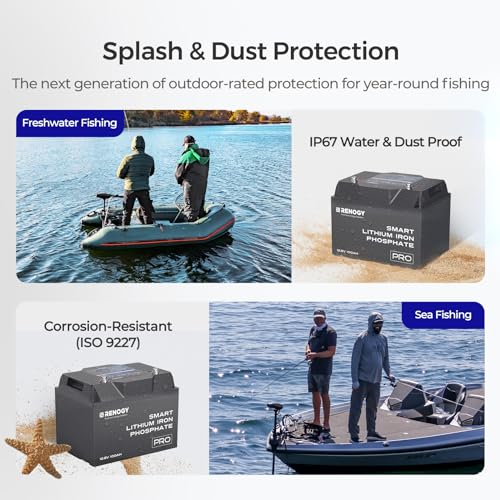 Renogy 12V 100Ah LiFePO4 Battery with Bluetooth and Self-Heating Function, 12V Lithium Leisure Battery over 5000 Deep Cycles for Van Caravan Campervan Motorhome Cabin Marine Trolling Motor - Image 5