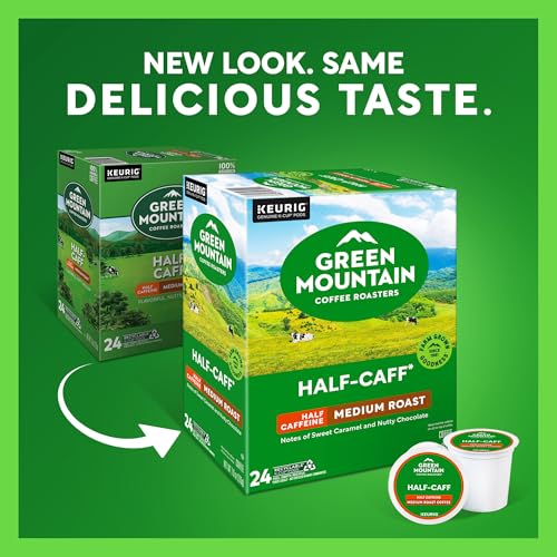Image of Green Mountain Coffee Roasters Half Caff, Single-Serve Keurig K-Cup Pods, Medium Roast Coffee Pods, 96 Count