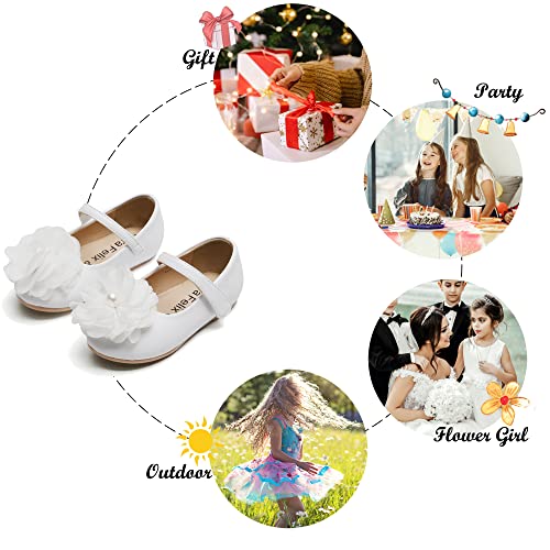 Image of Felix & Flora Toddler Flower Girl Dress Shoes - Girl Ballet Flats Party School Shoes Wedding