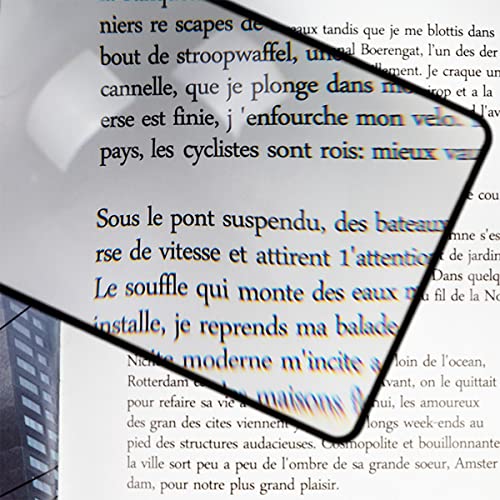 YUTOU 3 x Magnifying Reading Magnifying Glass Set for Full Pages Fresnel Lens Magnifying Lens Magnifying Lens for Seniors Reading Books Maps 18 × 12 cm - Image 2