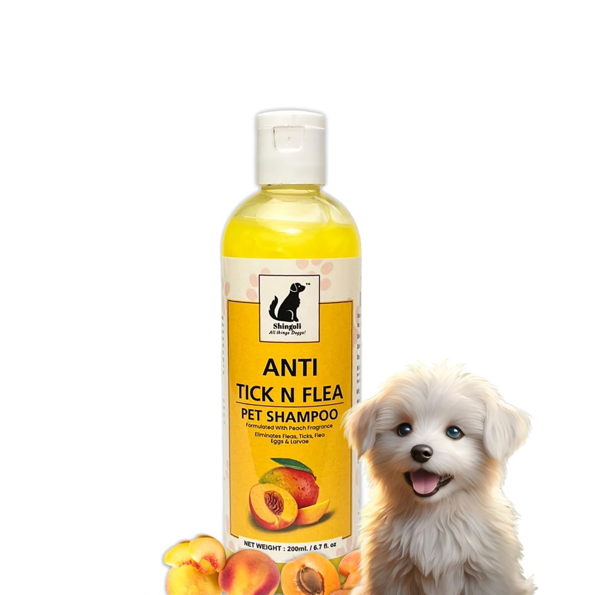 Shingoli Anti Tick & Flea Pet Shampoo (Peach Fragrance) - 200 ml | Herbal Formula for Ticks, Fleas, Flea Eggs & Larvae | PH Neutral for Silky Coats (Pack of 2) (B0DH4YB598) Amazon Price History, Amazon Price Tracker