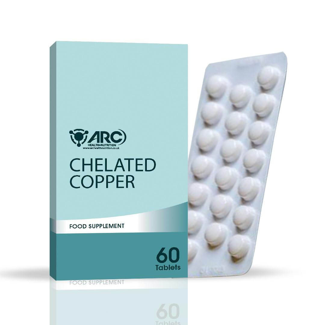 Chelated Copper Supplement for Men & Women – High-Strength Copper 60 Tablets | Vegan, Made in UK