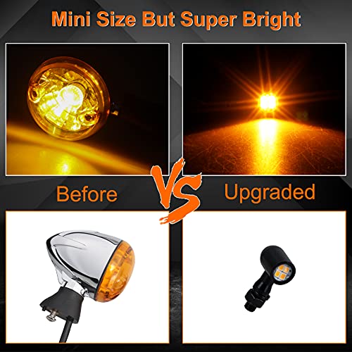 Image of Led Turn Signal Lights Universal Mini Size Blinkers Front Motorcycle Indicator Compatible with Harley Honda Kawasaki Suzuki Triumph Yamaha