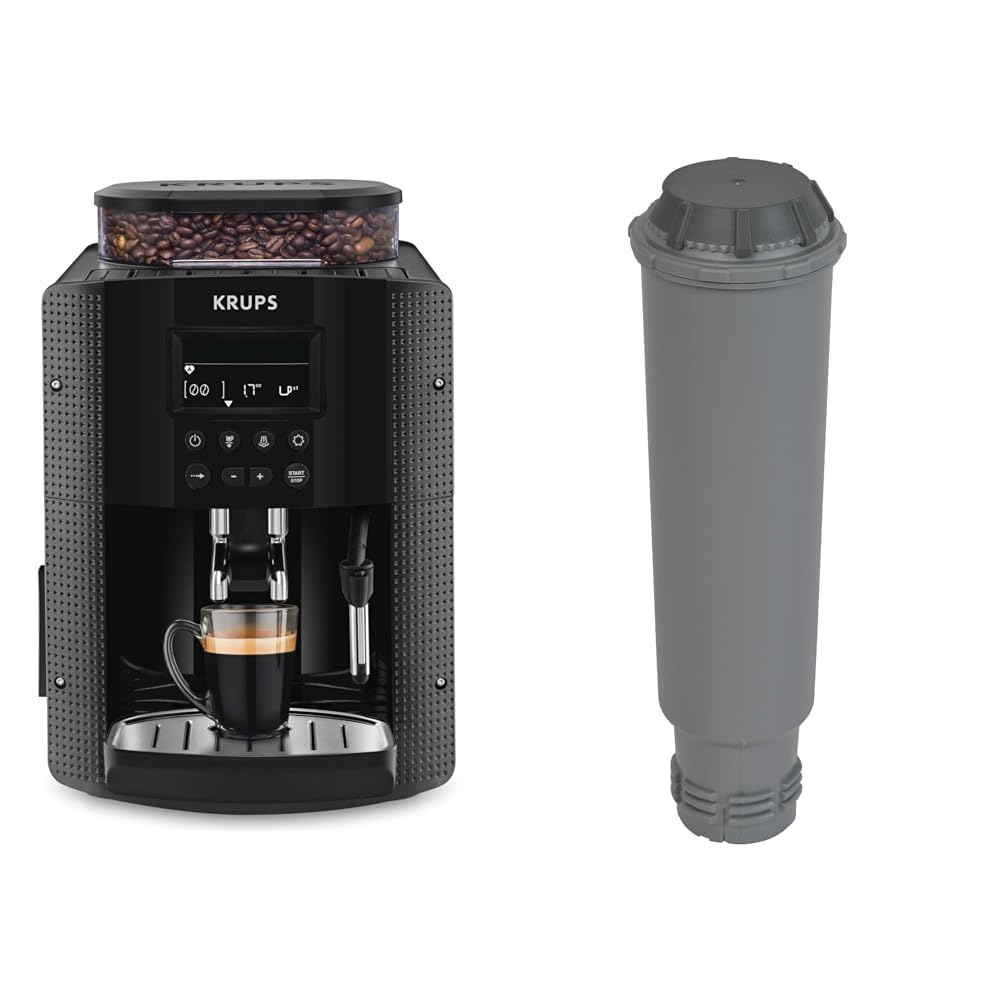 KRUPS Essential, machine expresso avec broyeur, écran LCD, mousseur à lait