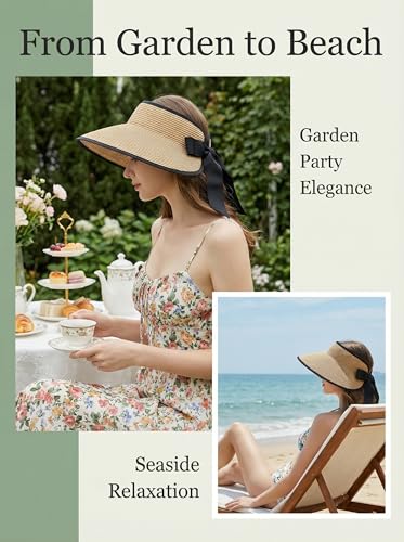 Sombrero visera para mujer con ala ancha y protección UV miniatura 6