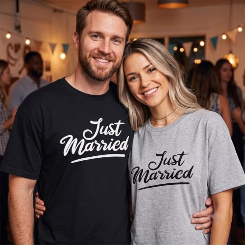 Image of Anniversary Matching Shirts, for Couple, Heart Design T-Shirt Set, Wedding Present, Honeymoon Outfit
